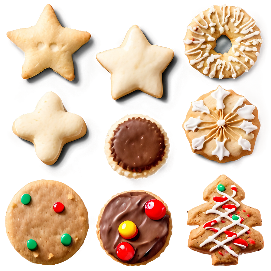 Delicious Christmas Cookie Assortment Png Jjw PNG Image