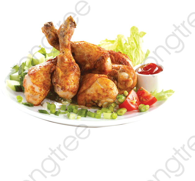 Delicious Fried Chicken Plate PNG Image