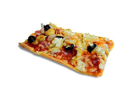 Delicious Sliceof Pizzaon Black Background.jpg PNG Image