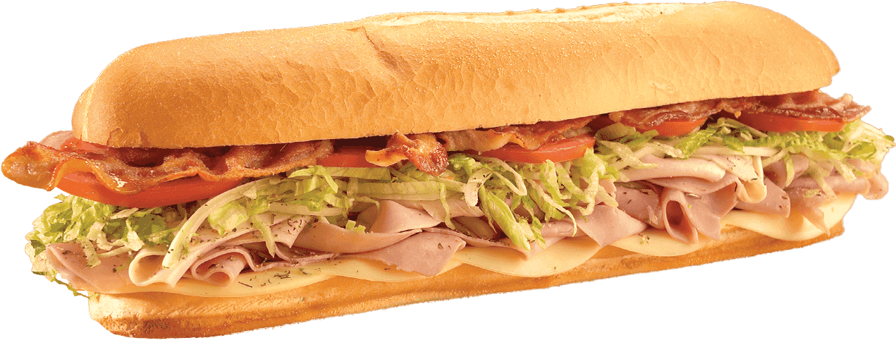 Delicious Turkey Bacon Sub Sandwich.png PNG Image