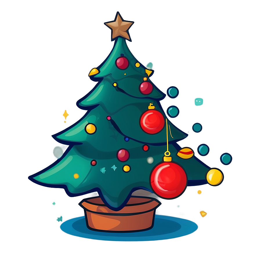 Delightful Cartoon Christmas Tree Png 06132024 PNG Image