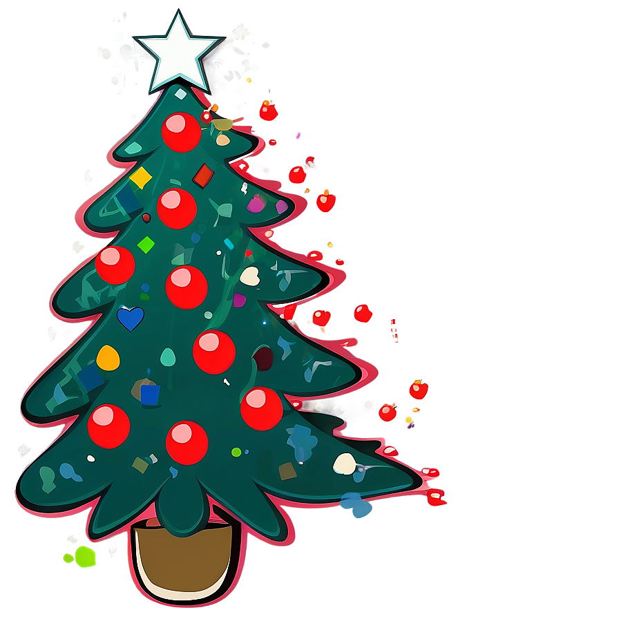 Delightful Christmas Tree Graphic Png 06252024 PNG Image