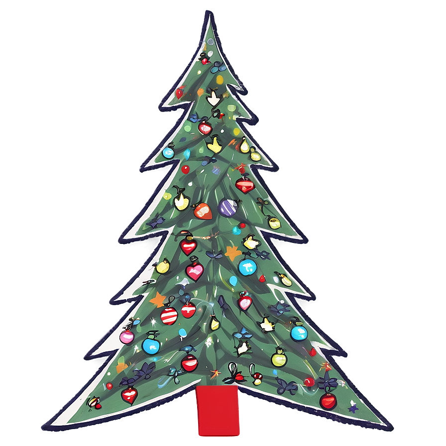 Delightful Christmas Tree Graphic Png 32 PNG Image