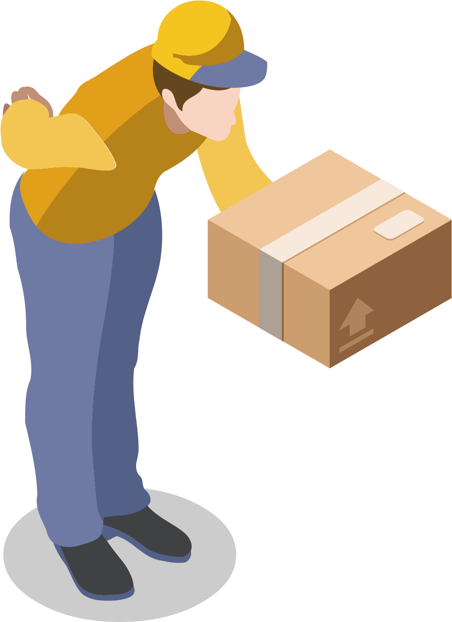 Delivery Person Lifting Package PNG Image