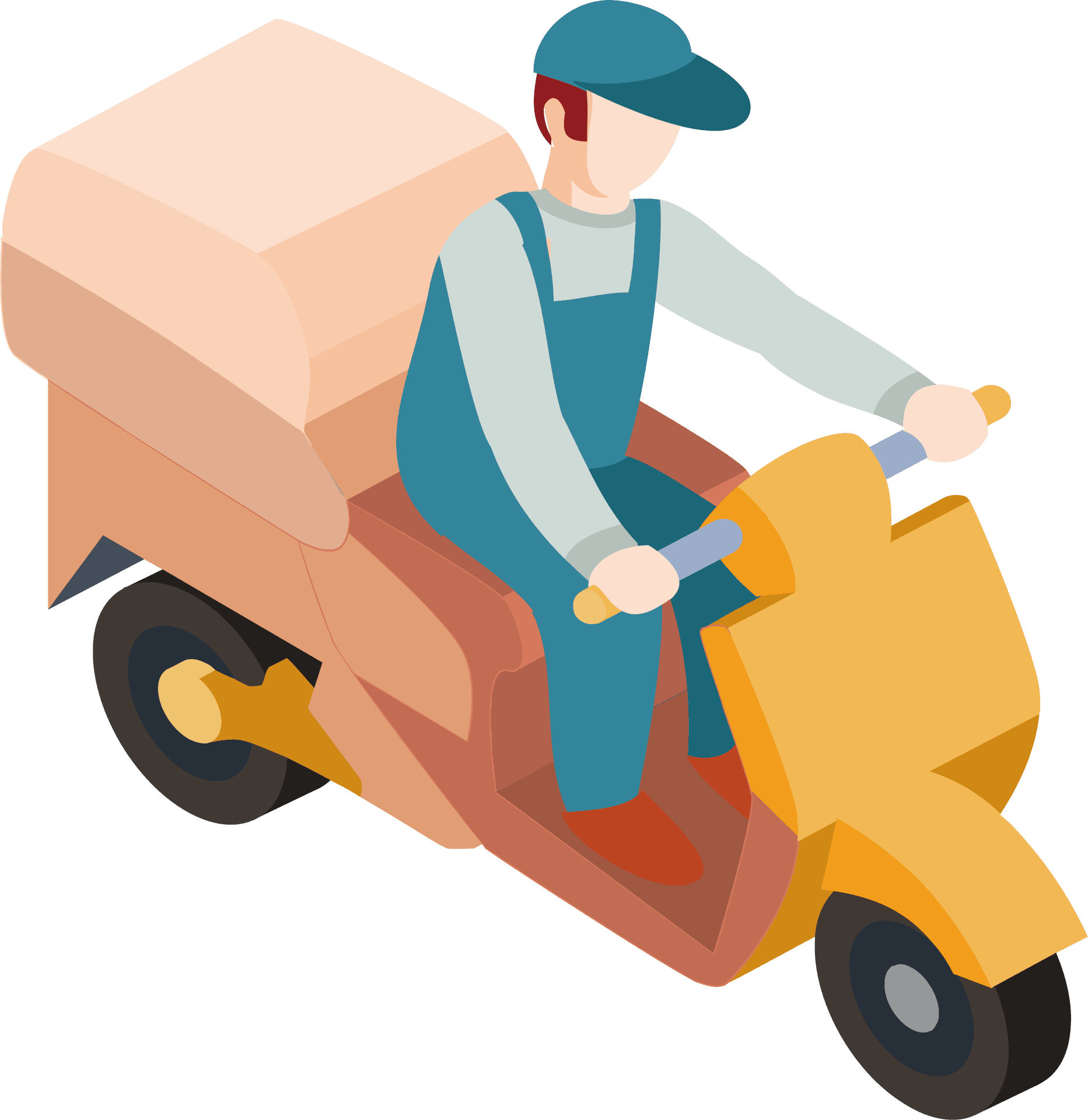 Delivery Rideron Scooter PNG Image