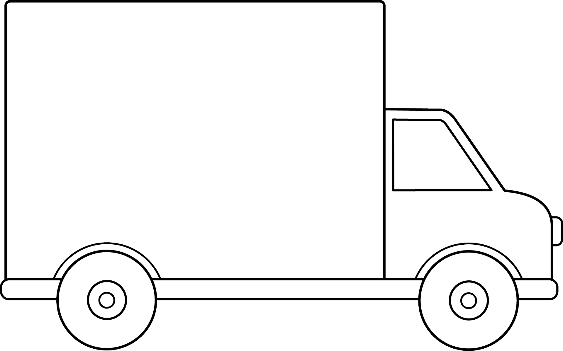 Delivery Truck Outline PNG Image