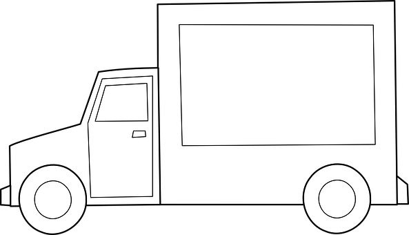 Delivery Truck Silhouette Vector PNG Image