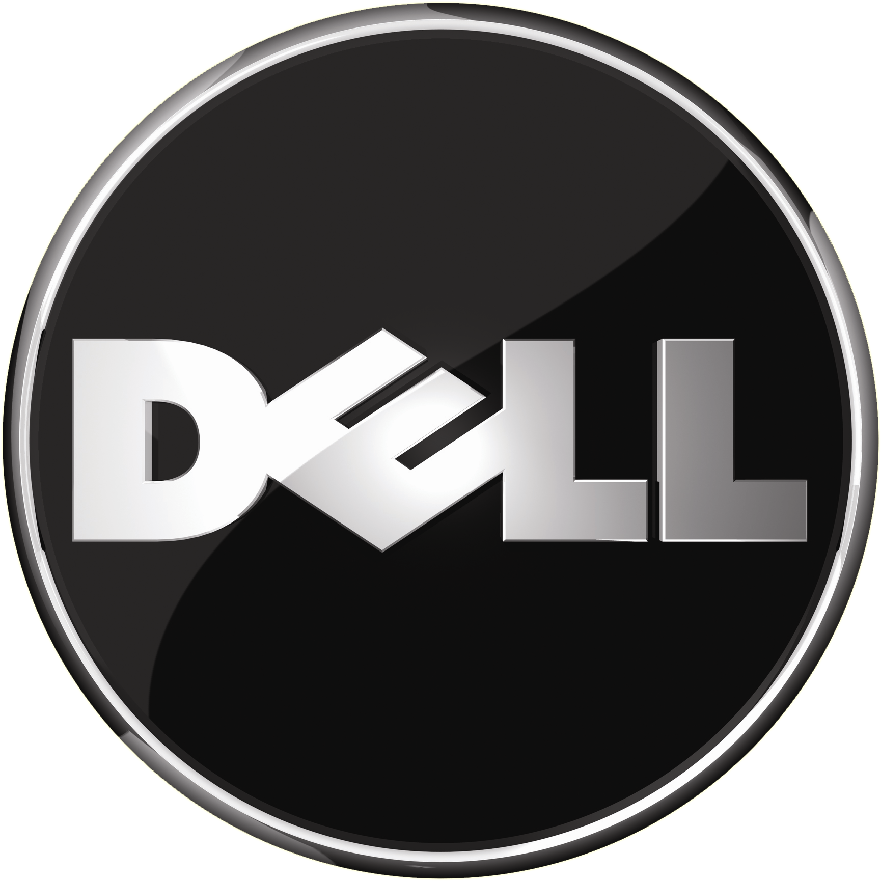 Dell Logo Black Circle Background PNG Image