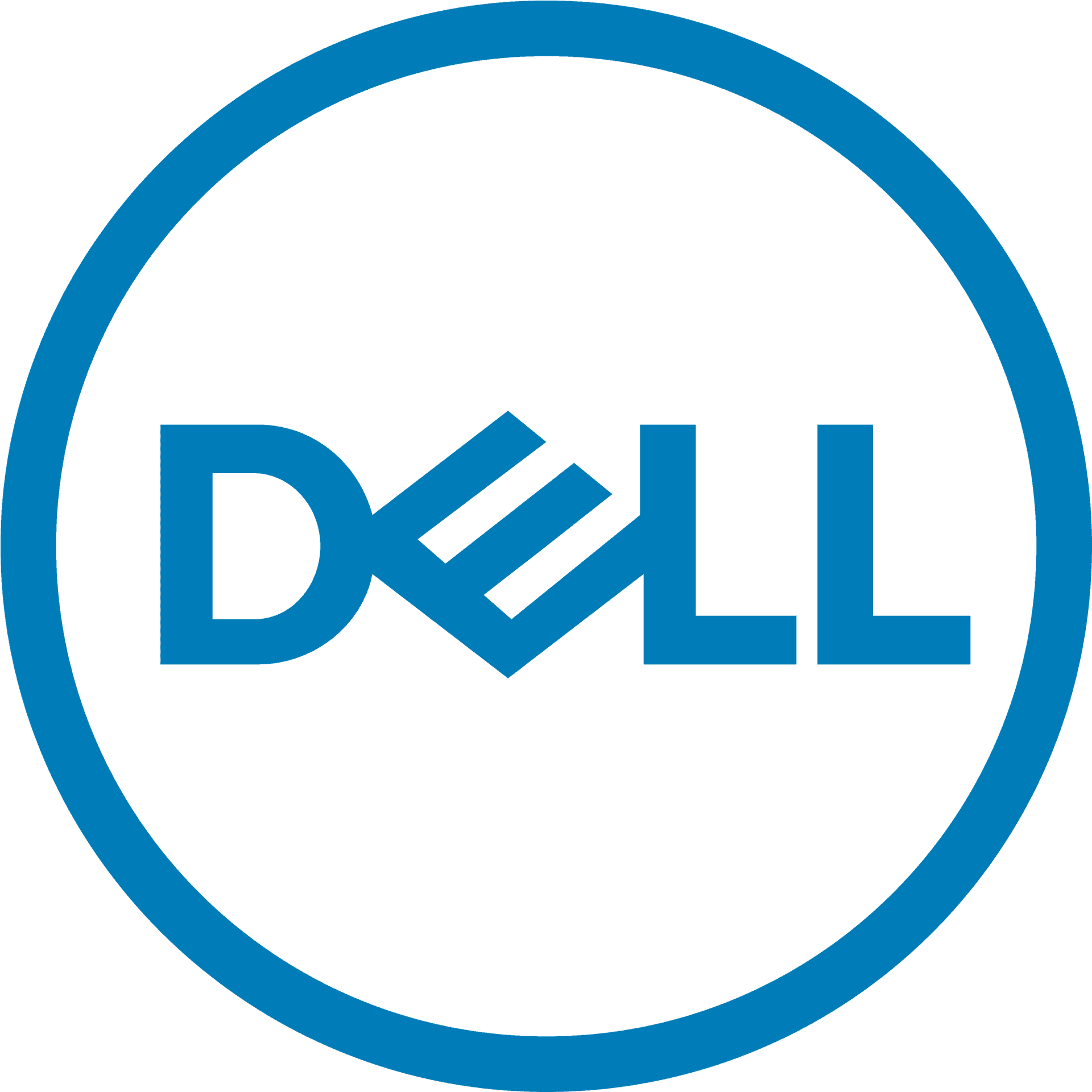 Dell Logo Blue Background PNG Image