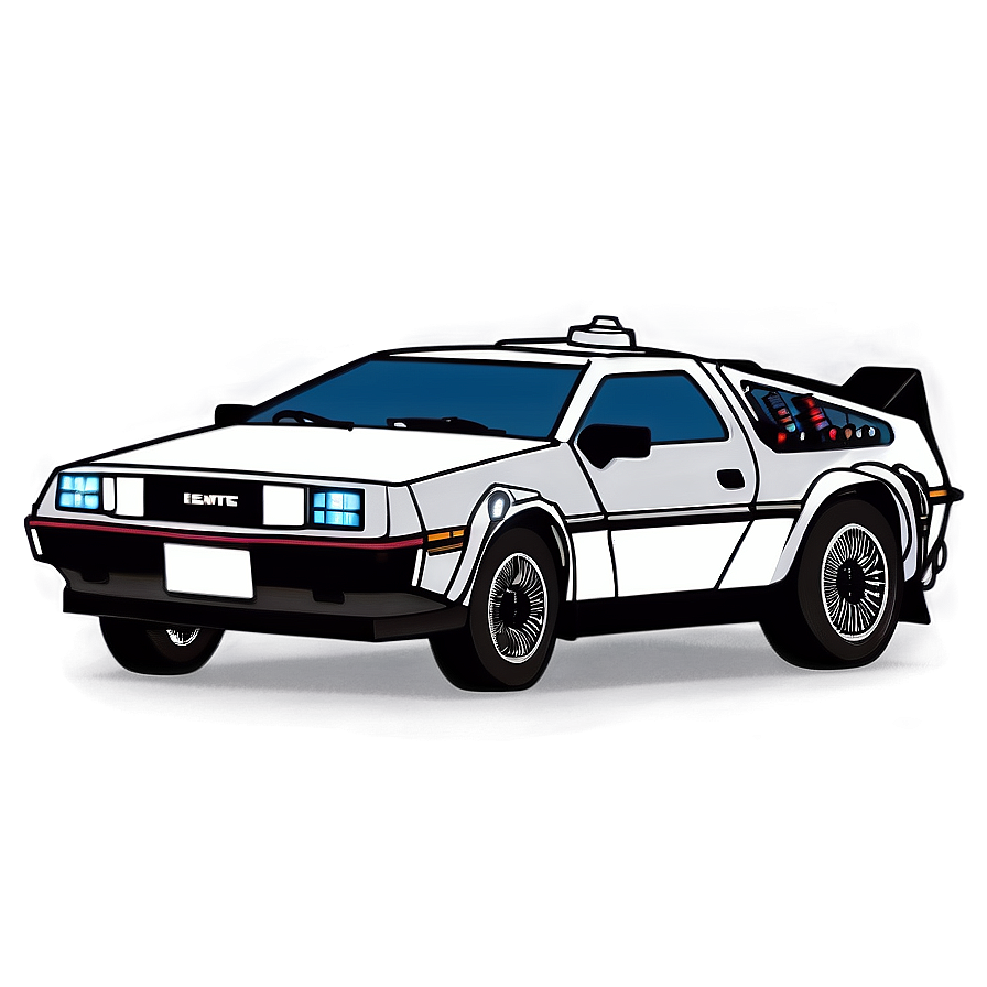 Delorean Outline Vector Art Png 06122024 PNG Image