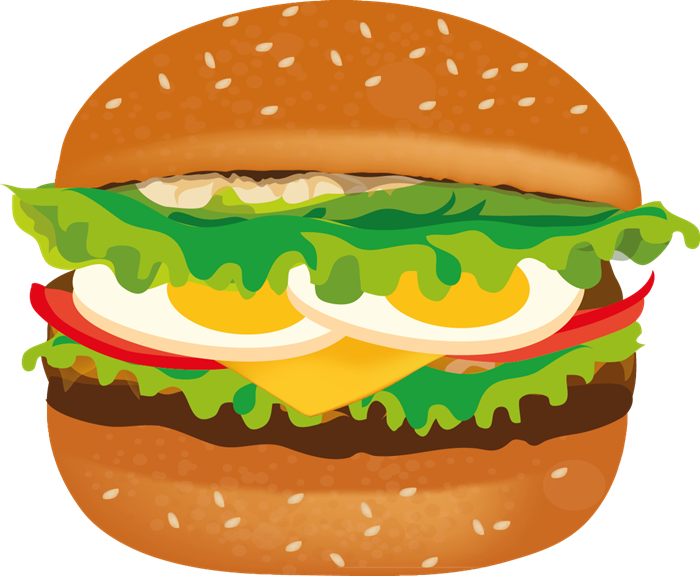 Deluxe Cheeseburger Illustration PNG Image