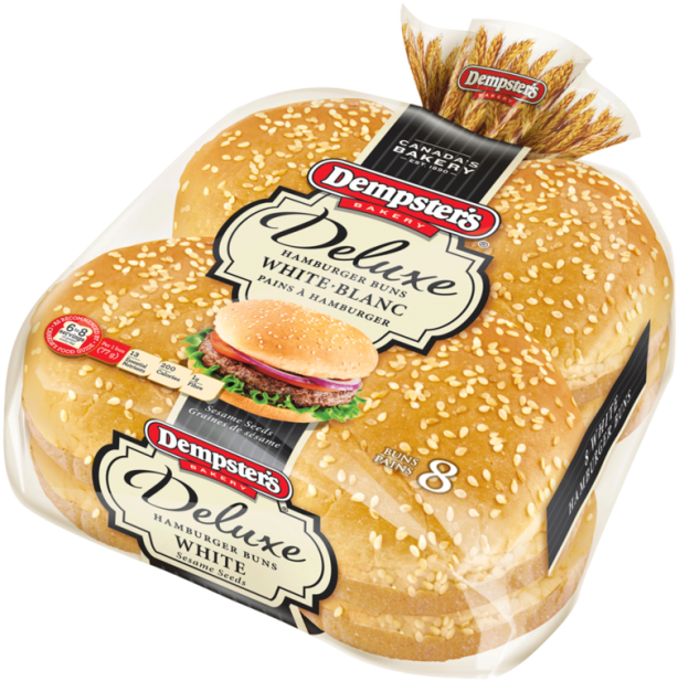 Dempsters Deluxe Hamburger Buns Packaging PNG Image