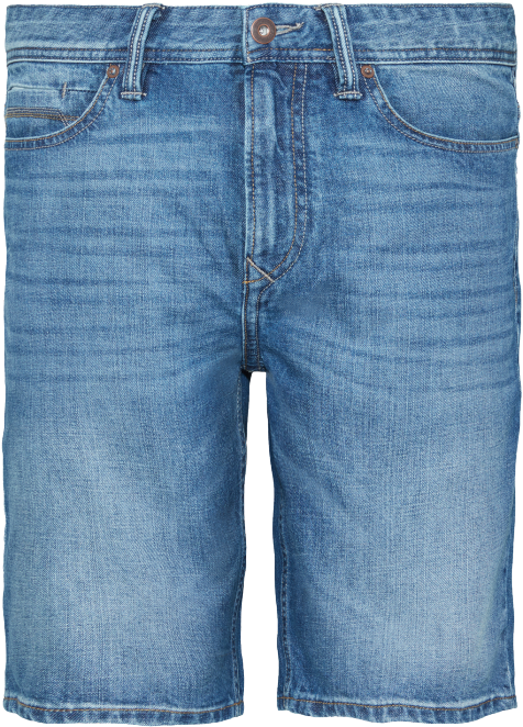 Denim Bermuda Shorts Front View PNG Image