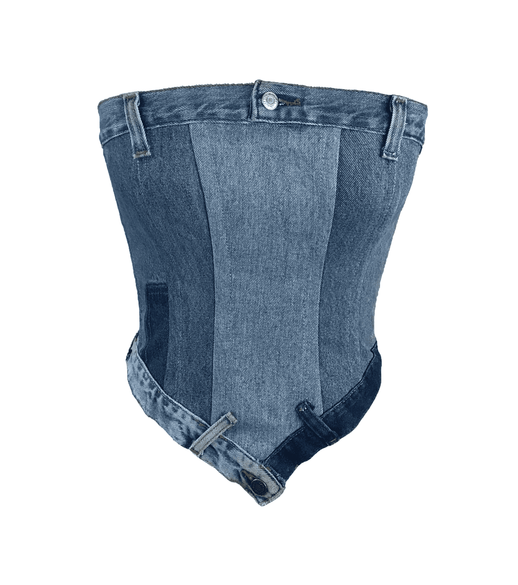 Denim Corset Top Design PNG Image