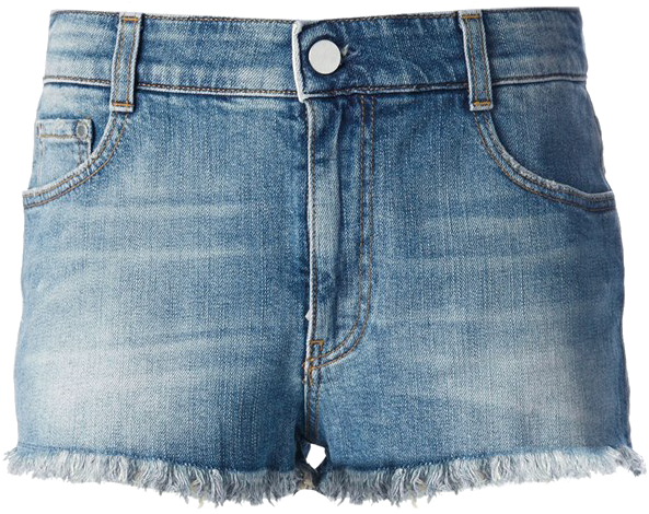 Denim Shorts Frayed Hem PNG Image