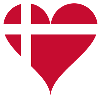 Denmark Flag Heart Shape PNG Image