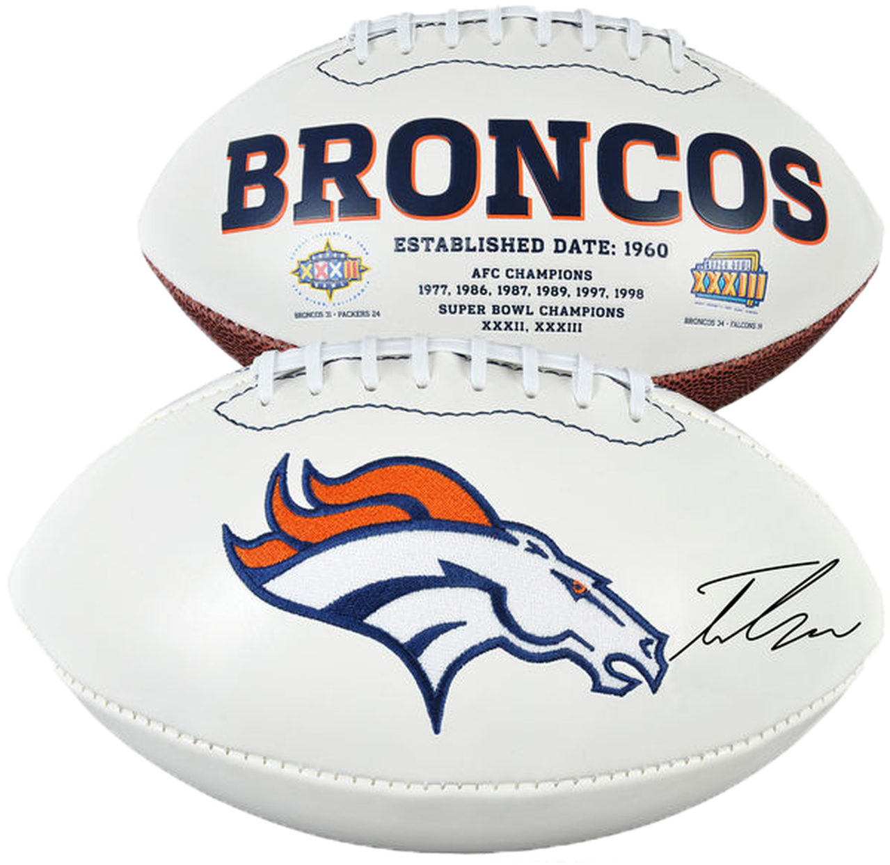 Denver Broncos Commemorative Football PNG Image