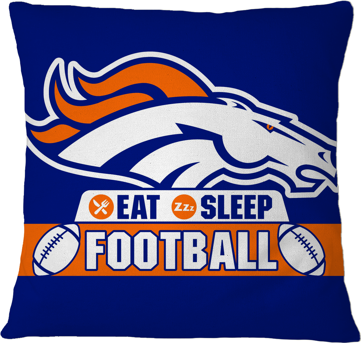 Denver Football Themed Cushion PNG Image