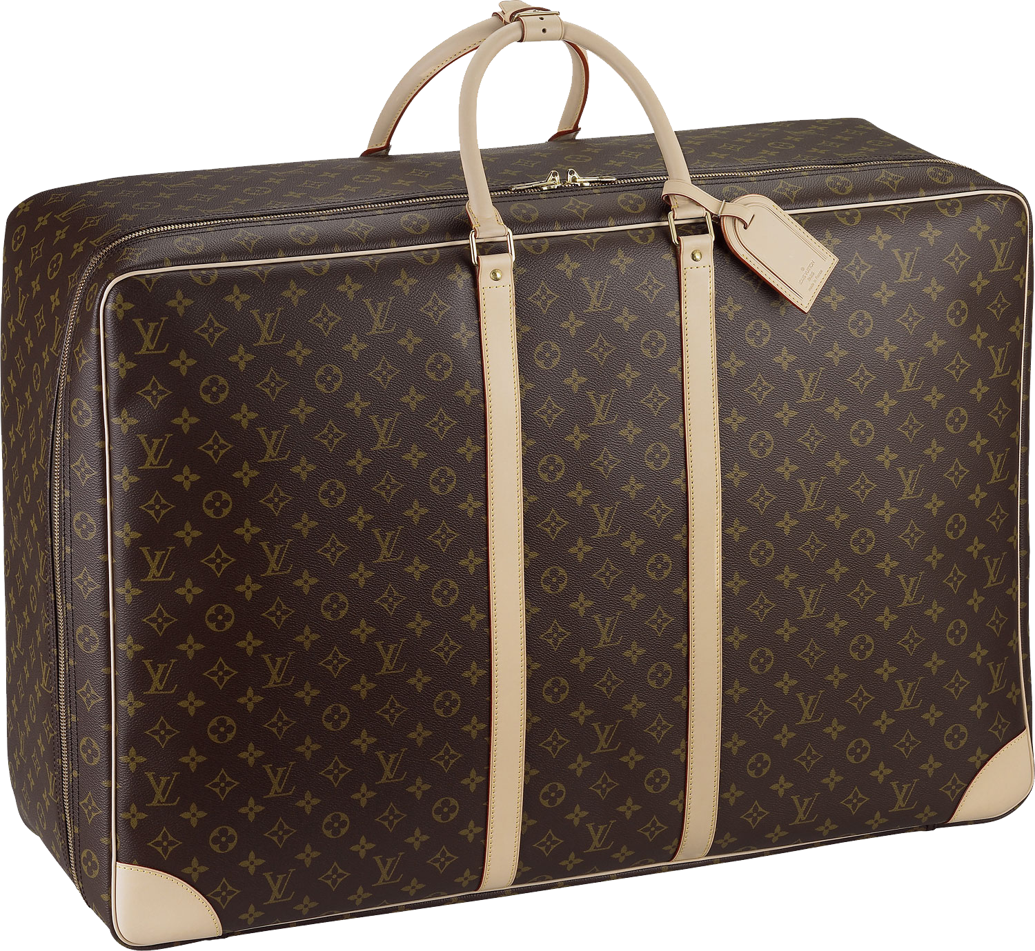 Designer Monogram Suitcase PNG Image