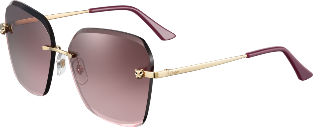 Designer Rimless Sunglasses Maroon Accents PNG Image