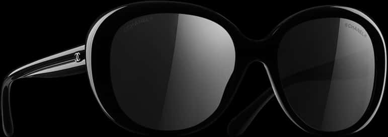 Designer Sunglasses Black Background PNG Image