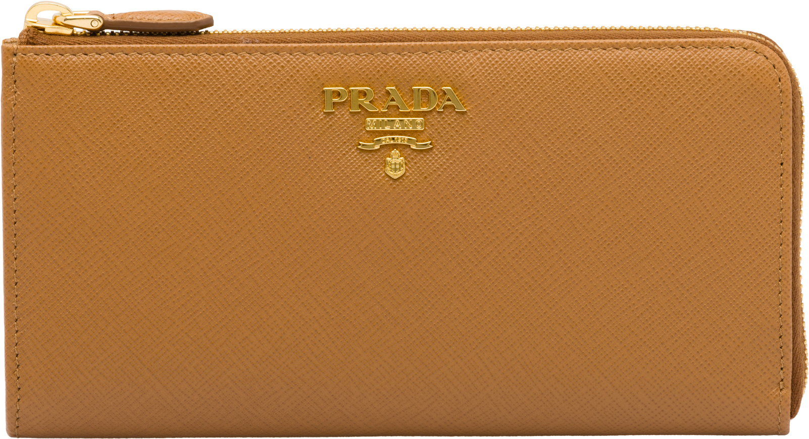 Designer Tan Leather Wallet Prada PNG Image