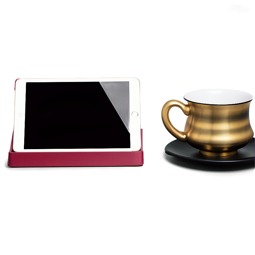 Desk Setup With Ipad Mockup Png Esr PNG Image