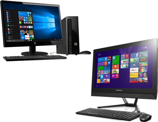 Desktop Computer Setup PNG Image