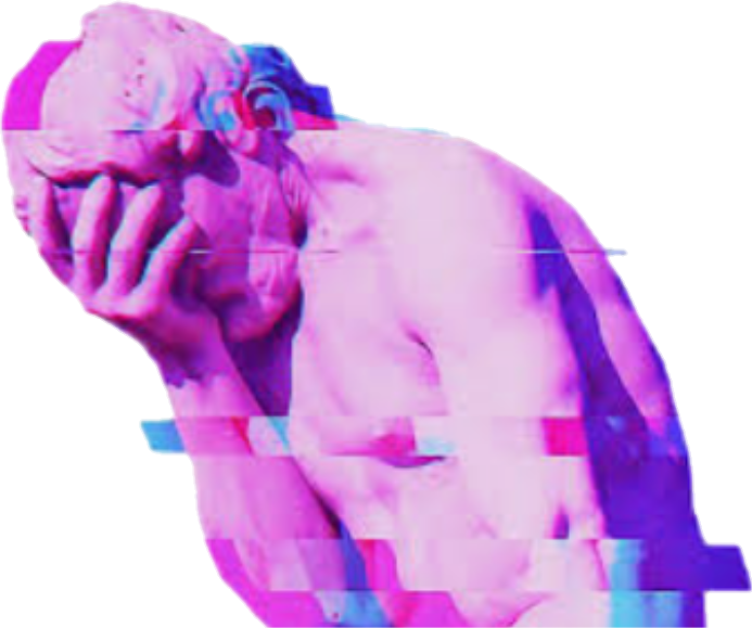 Despair Glitch Art Statue.png PNG Image