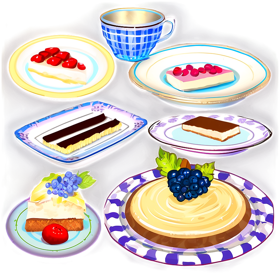 Dessert Plates Collection Png Pig37 PNG Image