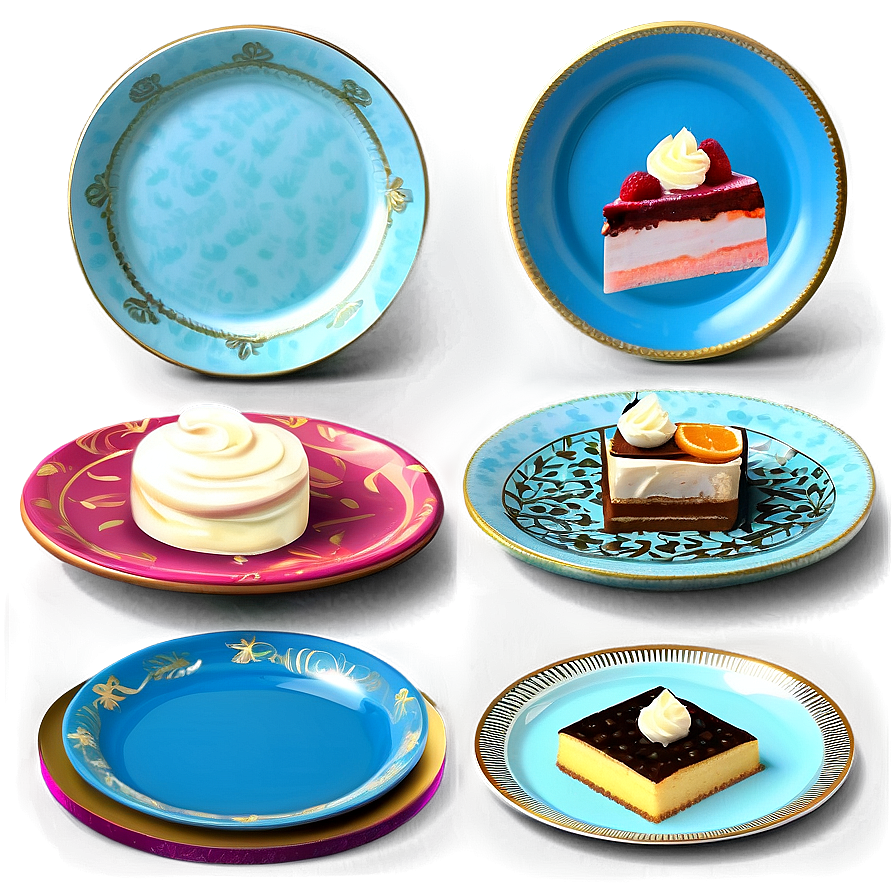 Dessert Plates Collection Png Xgy28 PNG Image