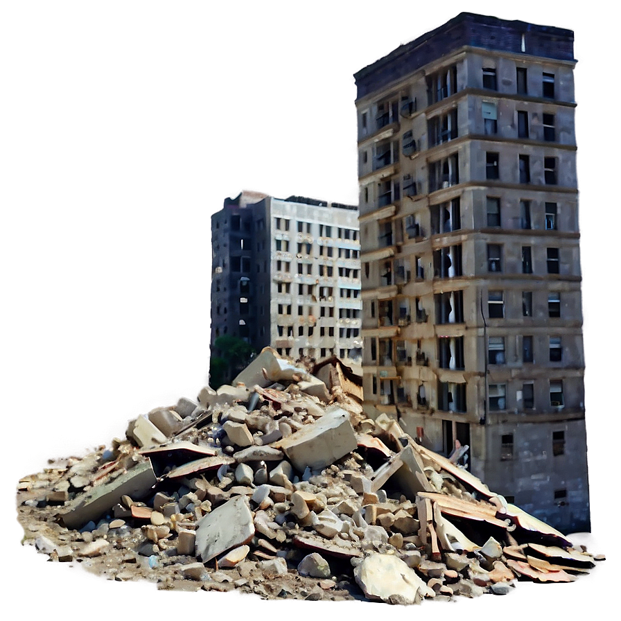 Destroyed Building Rubble Png Fth61 PNG Image