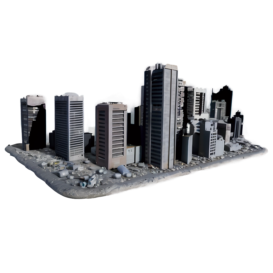 Destroyed City C PNG Image