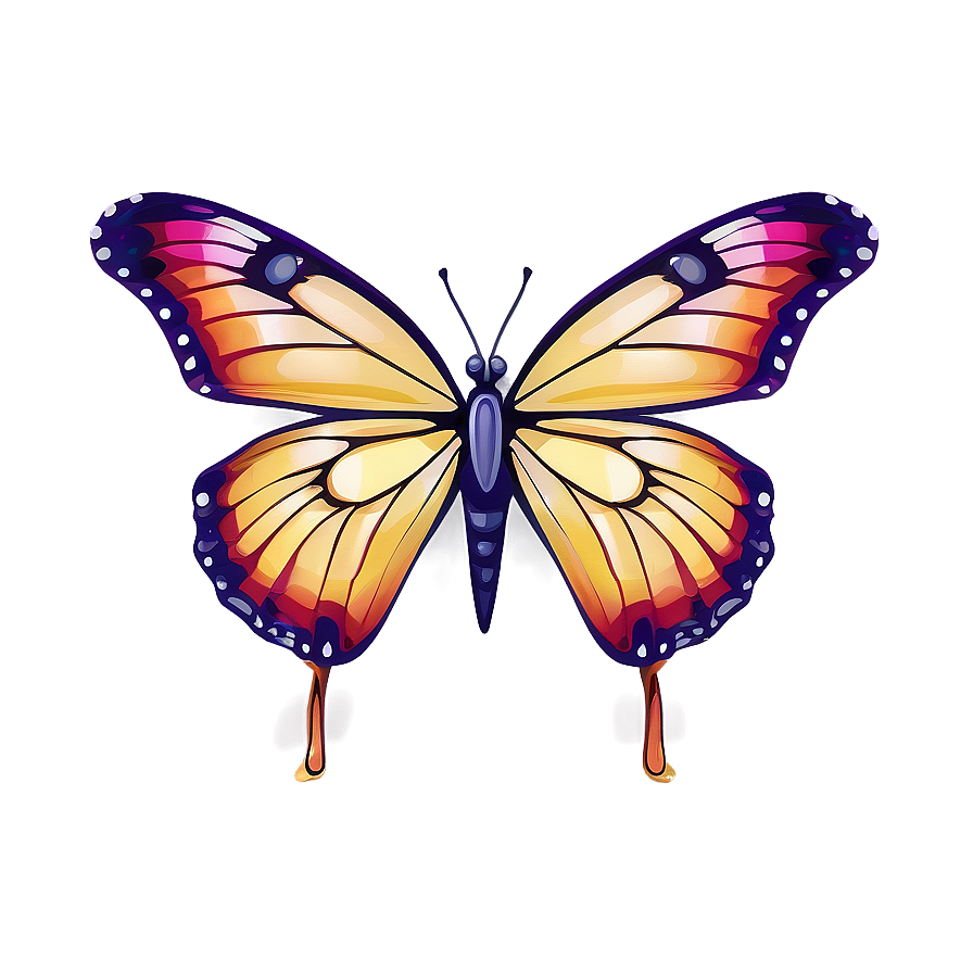 Detailed 3d Butterfly Illustration Png Tis PNG Image