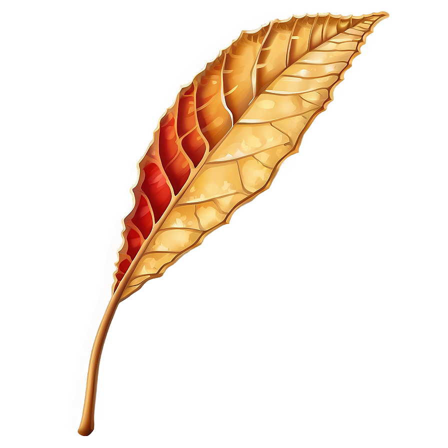 Detailed Autumn Leaf Illustration Png Hic PNG Image