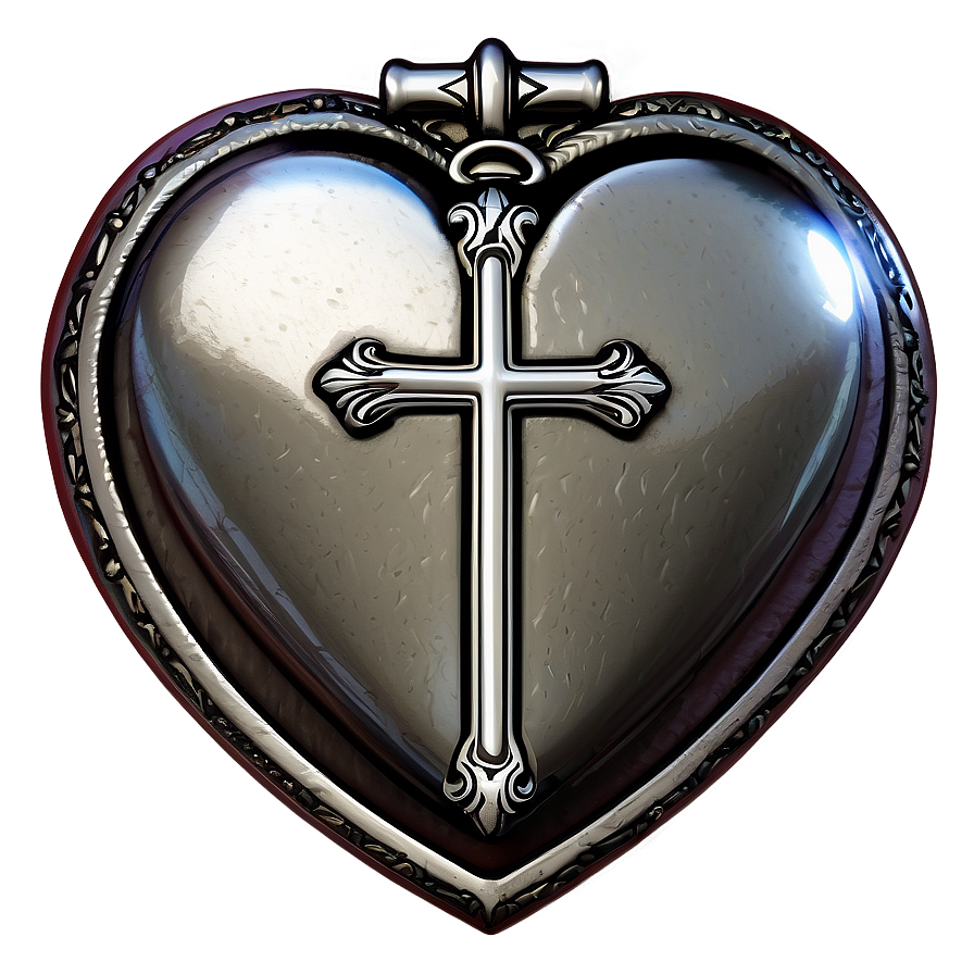 Detailed Chrome Heart Cross Motif Png Nxy42 PNG Image