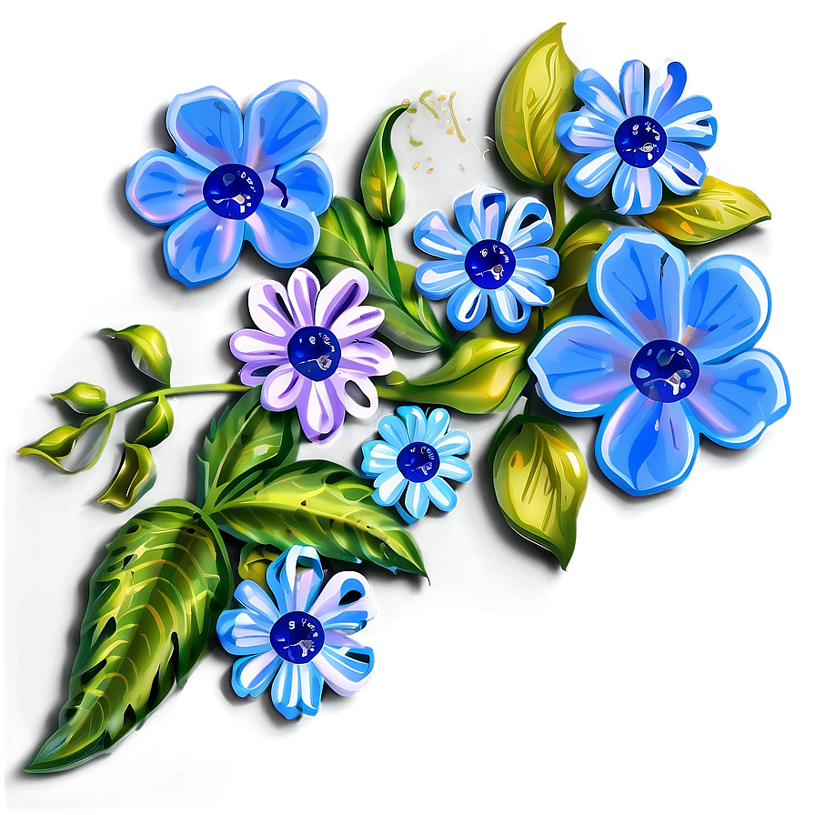 Detailed Corner Flower Artwork Png Qsw40 PNG Image