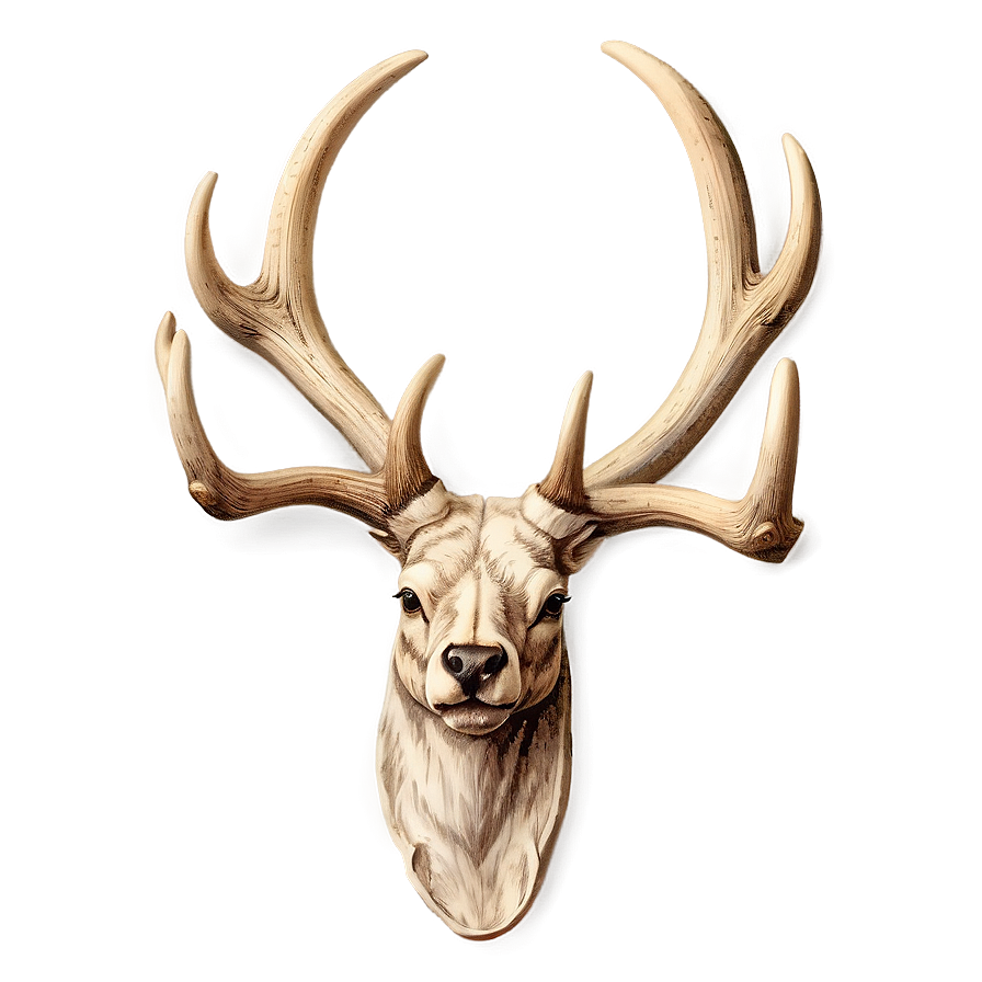 Detailed Deer Antler Engraving Png Qfu17 PNG Image