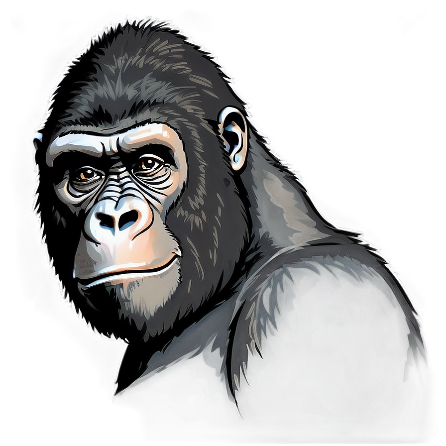 Detailed Gorilla Drawing Png 47 PNG Image