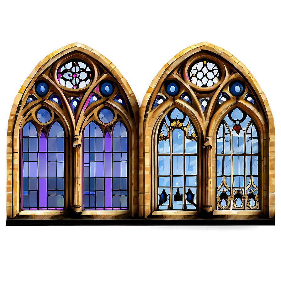 Detailed Gothic Windows Png 62 PNG Image