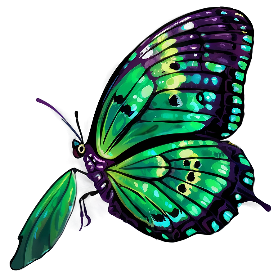 Detailed Green Butterfly Png Xse36 PNG Image