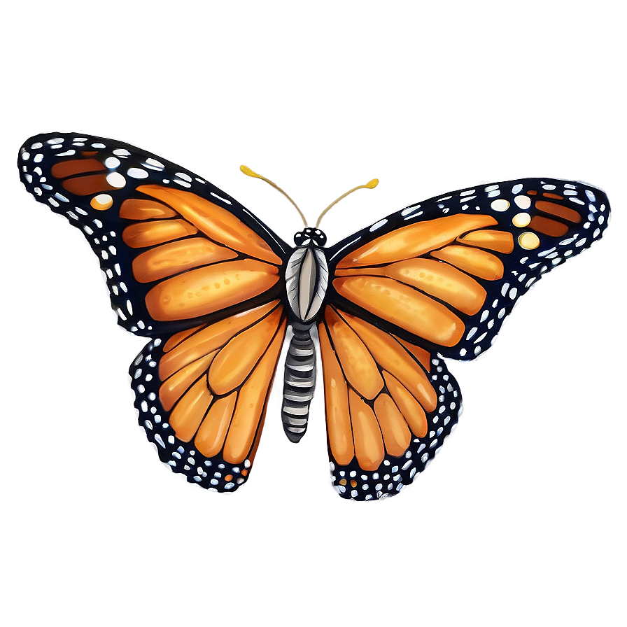 Detailed Monarch Butterfly Drawing Png 9 PNG Image