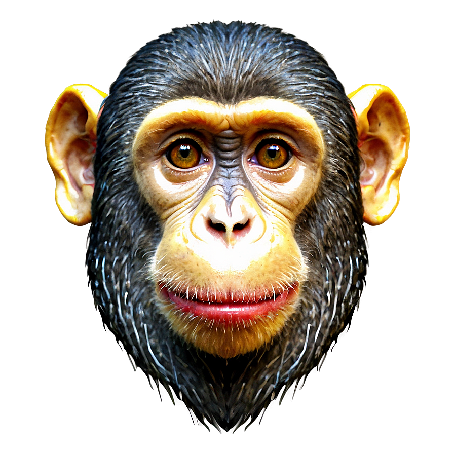 Detailed Monkey Face Drawing Png Bix PNG Image