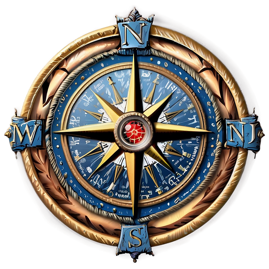 Detailed Nautical Compass Rose Png 05252024 PNG Image