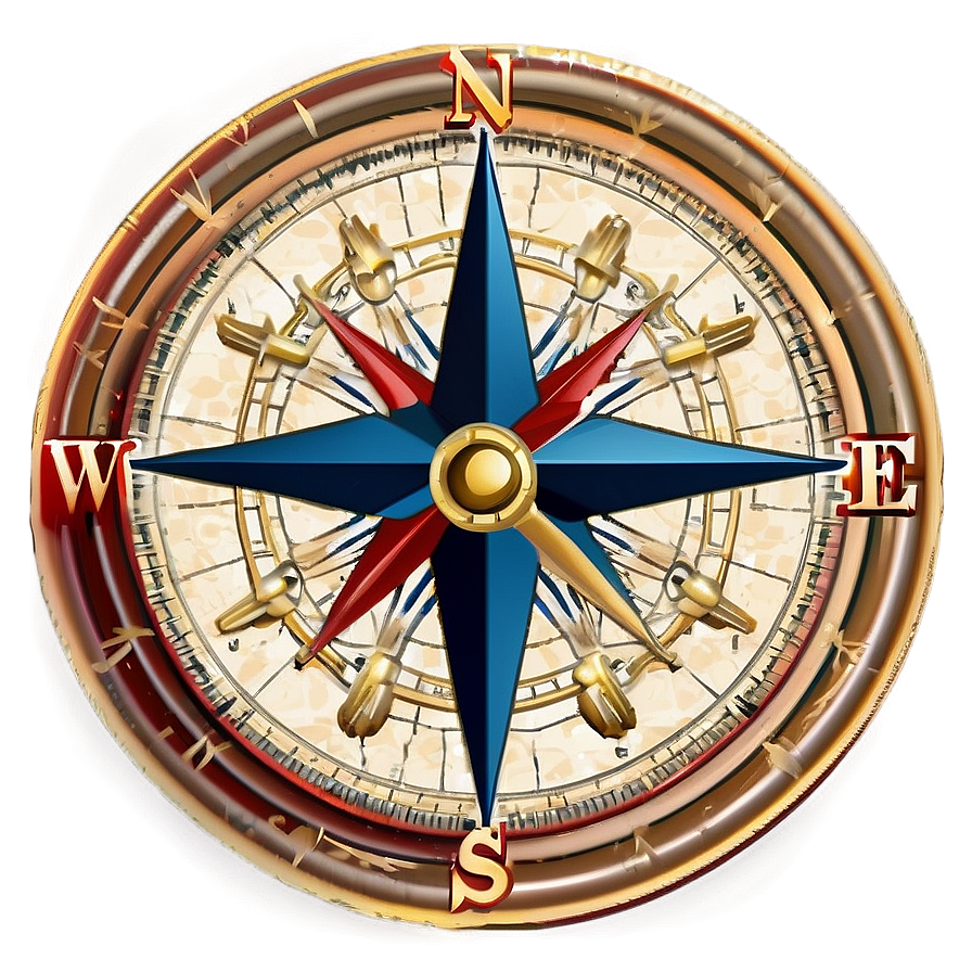 Detailed Nautical Compass Rose Png 7 PNG Image