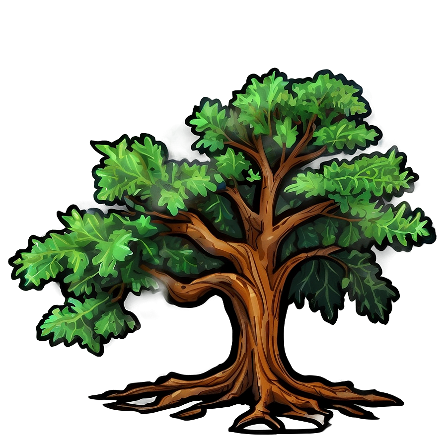 Detailed Oak Tree Drawing Png Tsm PNG Image