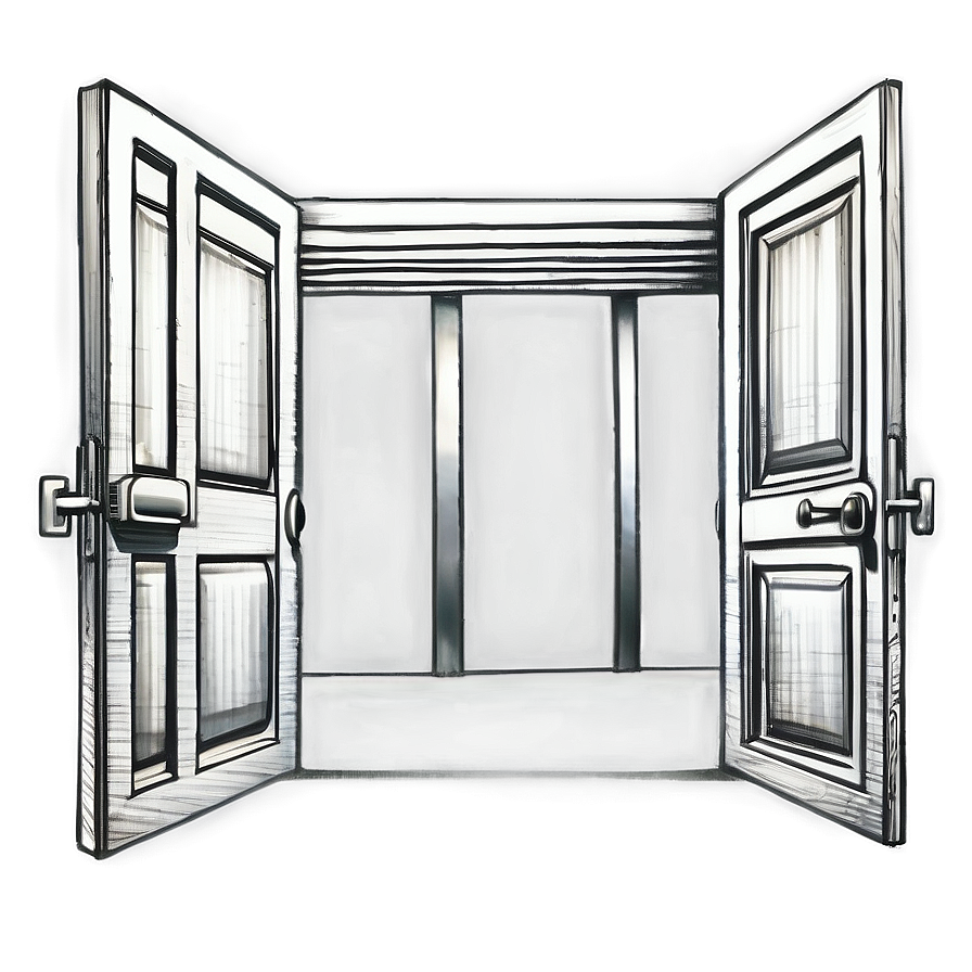 Detailed Open Door Sketch Png Fjj59 PNG Image