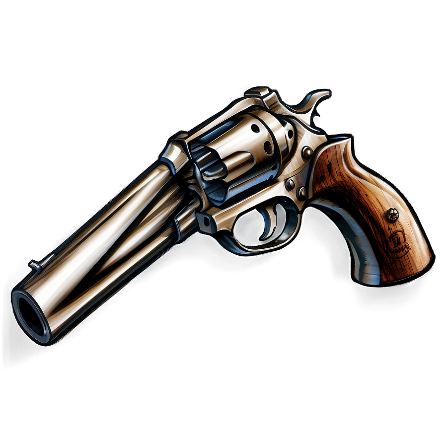 Detailed Revolver Sketch Png Jnt PNG Image