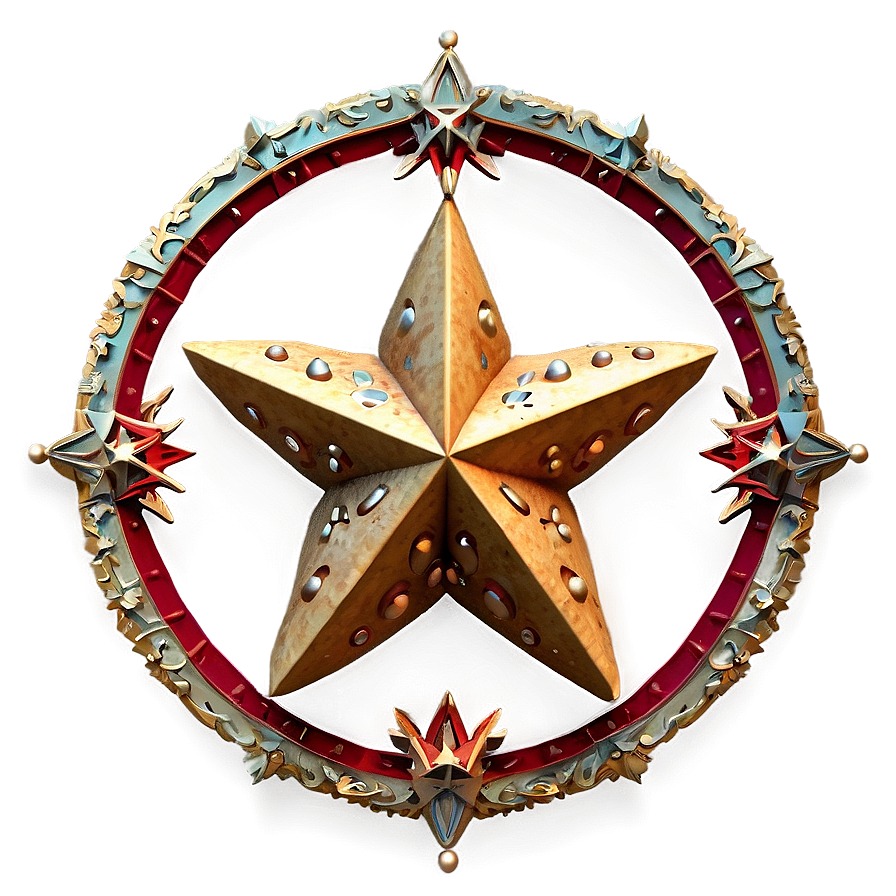 Detailed Round Star Png Ifg99 PNG Image