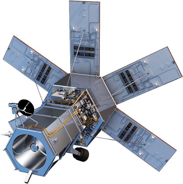 Detailed Satellite Model Isolated PNG Image